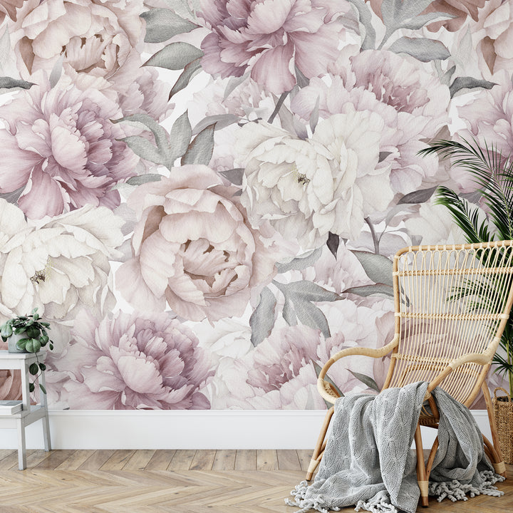 Muted Watercolor Peony Bouquet