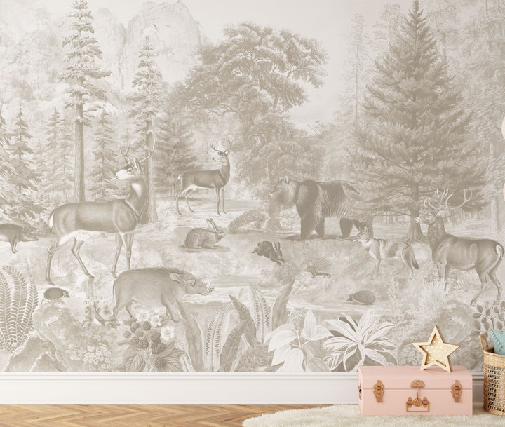 Deep in the Woods Mural - Color Tan