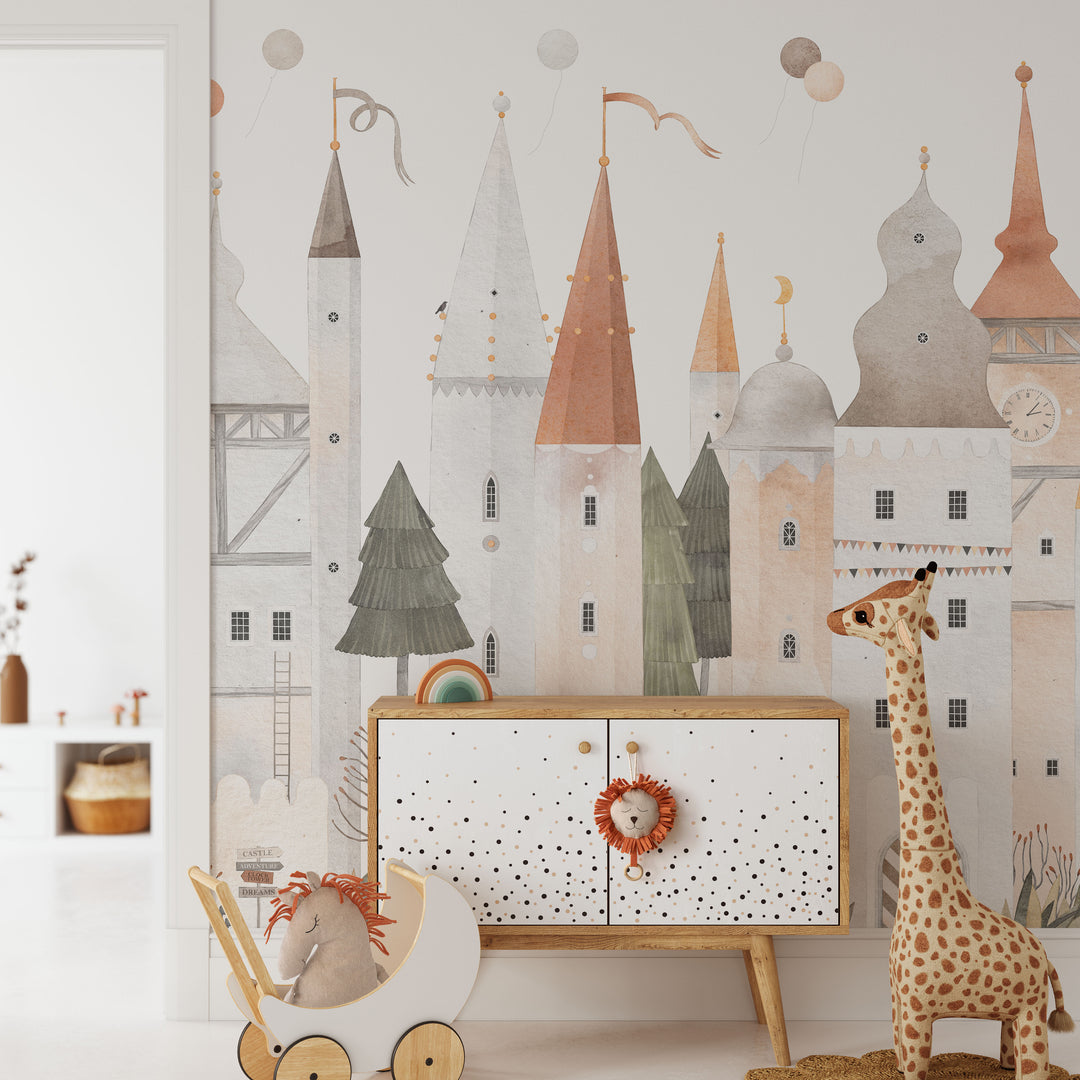 Castle Adventure at the Clock Tower Wallpaper Mural