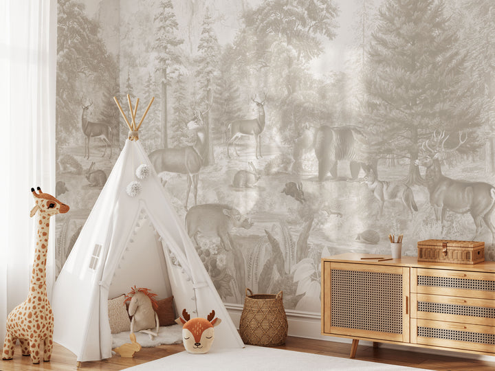 Deep in the Woods Mural - Color Tan