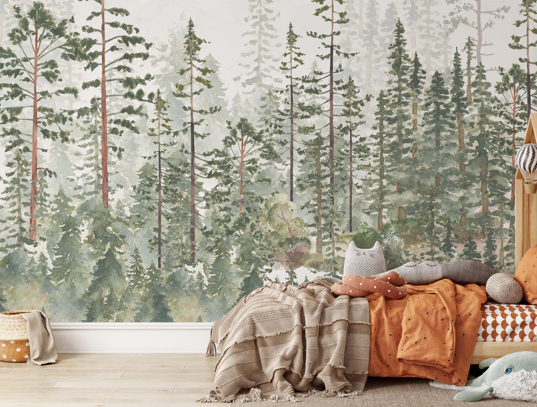 Woodland Pines Wallpaper Mural