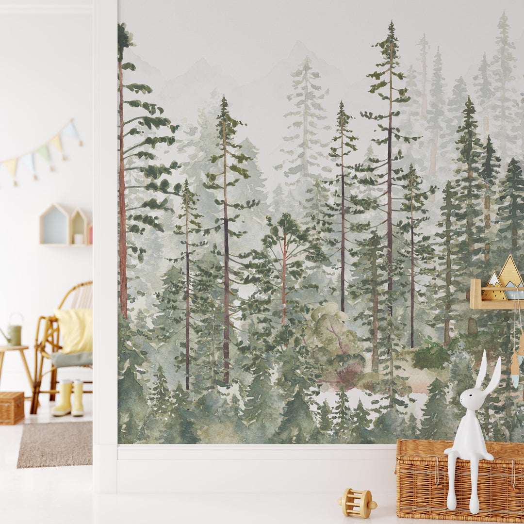 Woodland Pines Wallpaper Mural