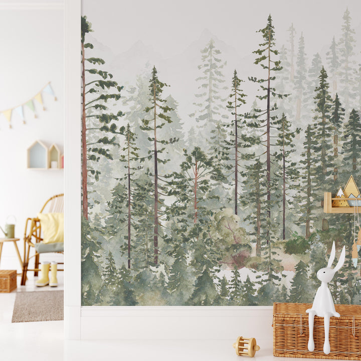 Woodland Pines Wallpaper Mural