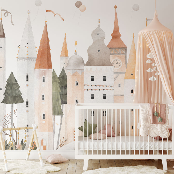 Castle Adventure at the Clock Tower Wallpaper Mural