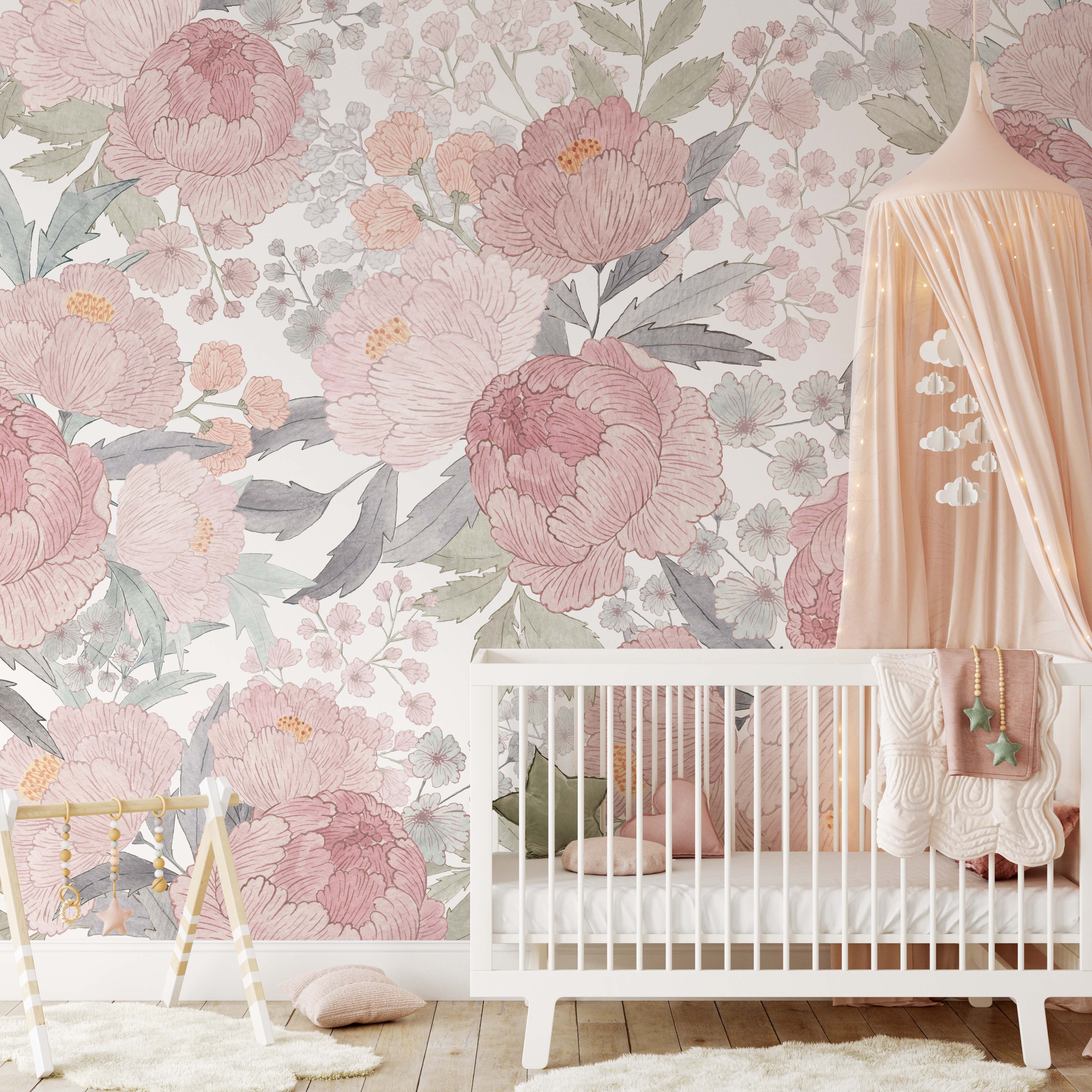 Paula with Flowers Wallpaper Mural – Koko Art Shop