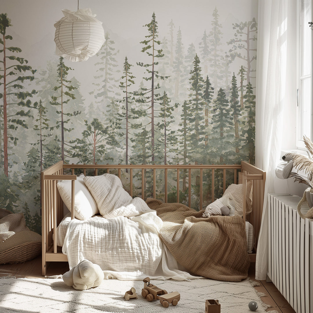 Woodland Pines Wallpaper Mural