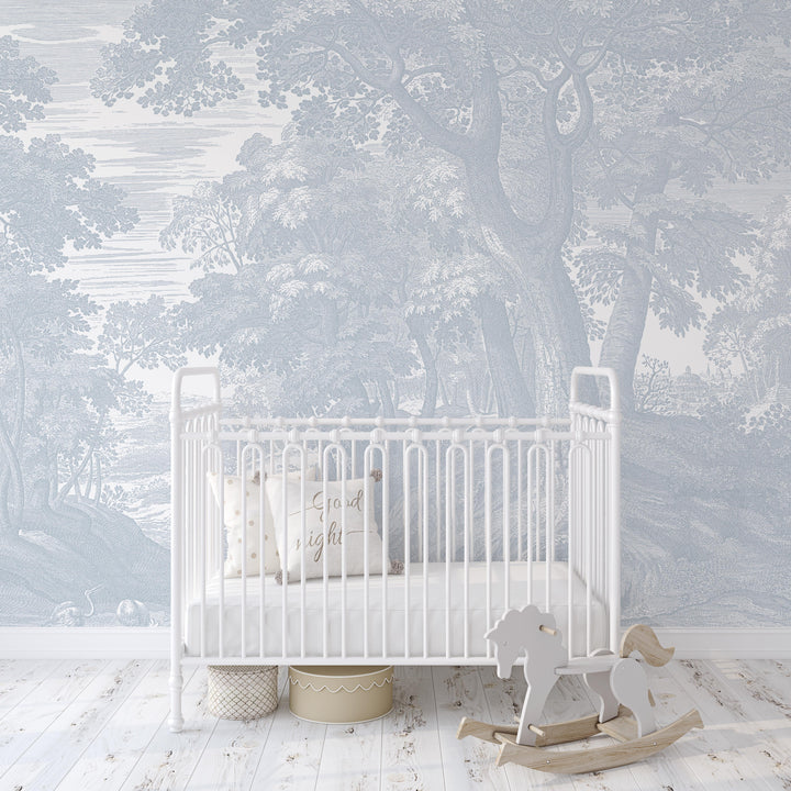 Edge of the Forest Mural in Blue