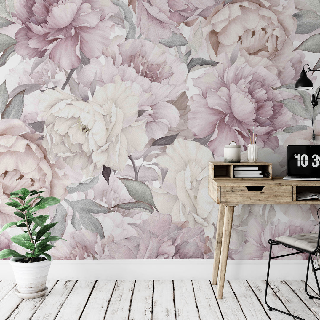Muted Watercolor Peony Bouquet