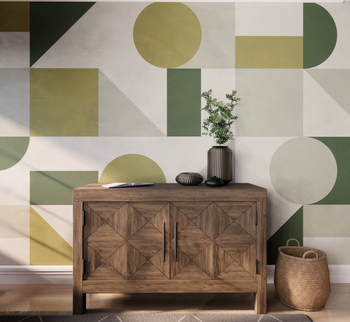 Modern Abstract Shapes Mural - Studio Exclusive