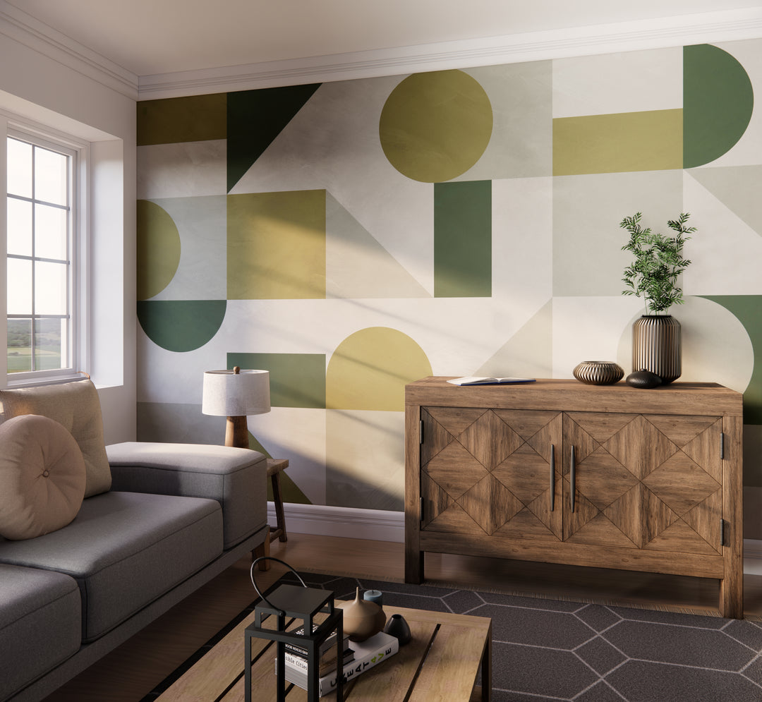 Modern Abstract Shapes Mural - Studio Exclusive
