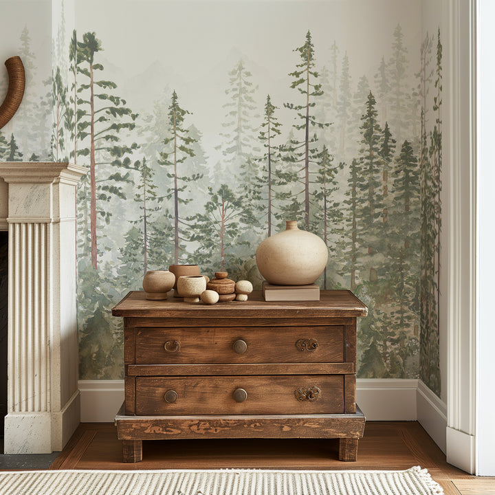 Woodland Pines Wallpaper Mural