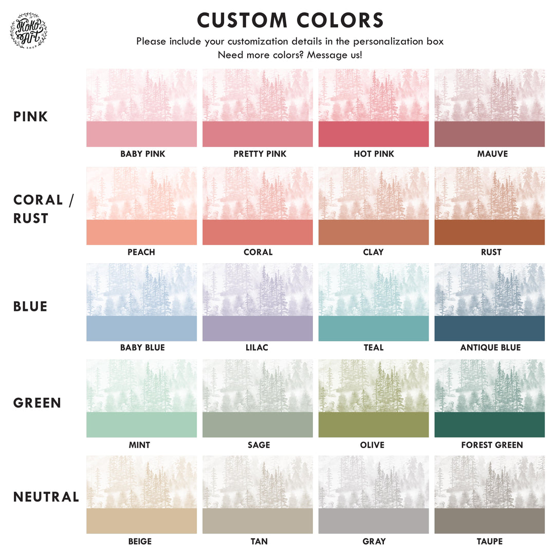 Girly Winter Forest in Pink Mural