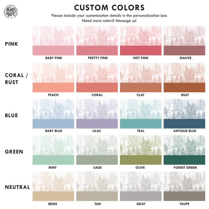 Girly Winter Forest in Pink Mural