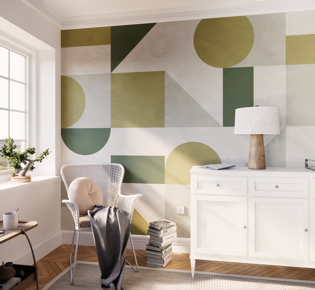 Modern Abstract Shapes Mural - Studio Exclusive