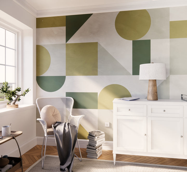 Modern Abstract Shapes Mural - Studio Exclusive
