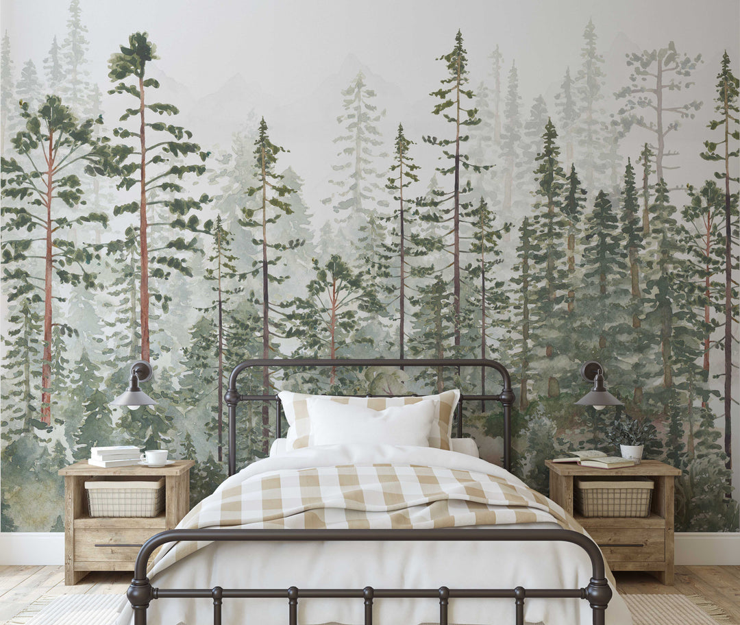 Woodland Pines Wallpaper Mural