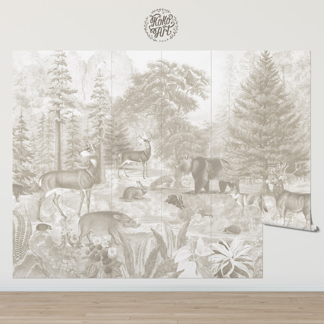 Deep in the Woods Mural - Color Tan
