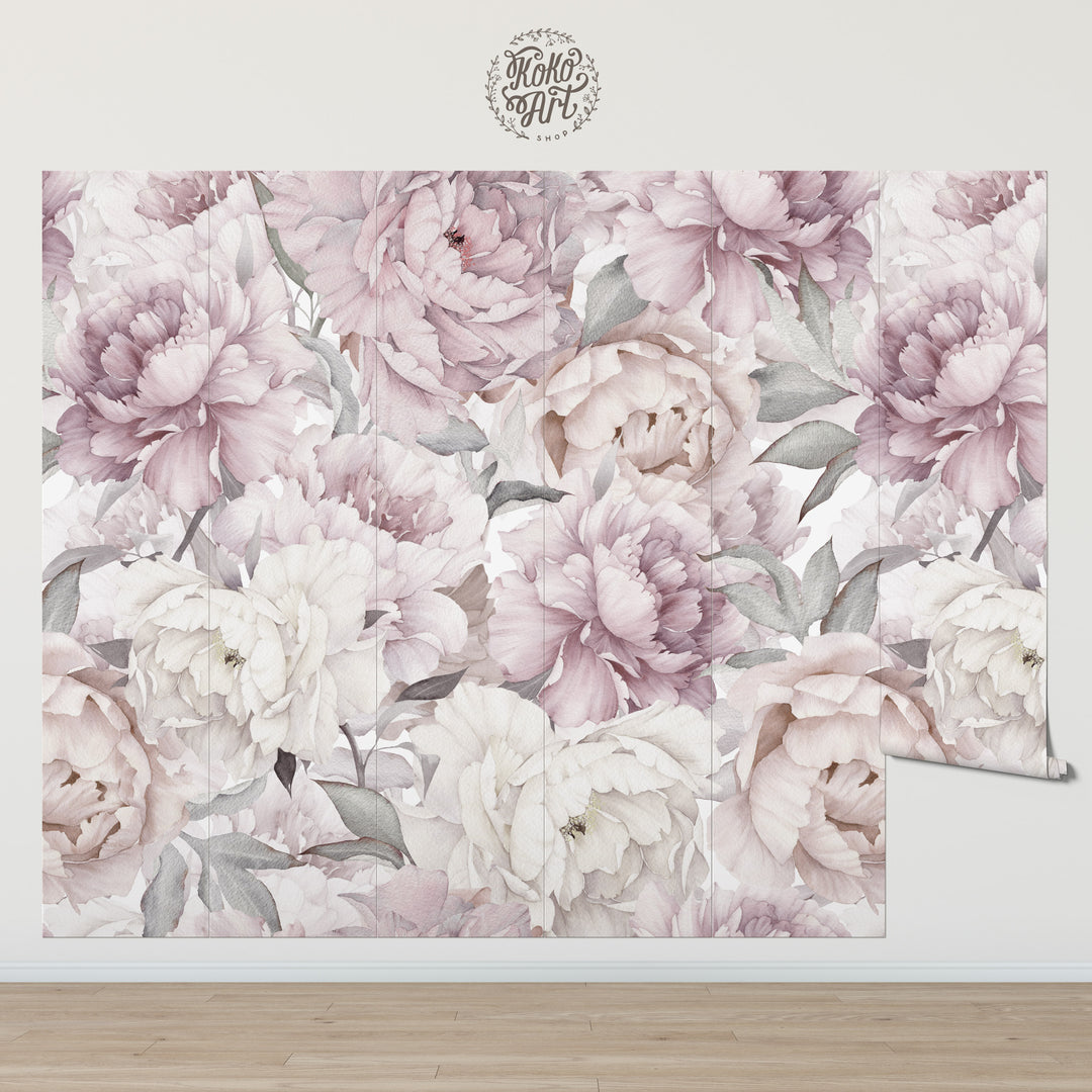 Muted Watercolor Peony Bouquet