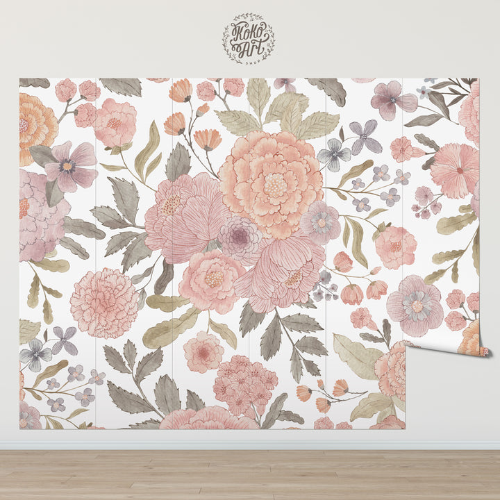 Callie Floral Wallpaper Mural - Studio Exclusive
