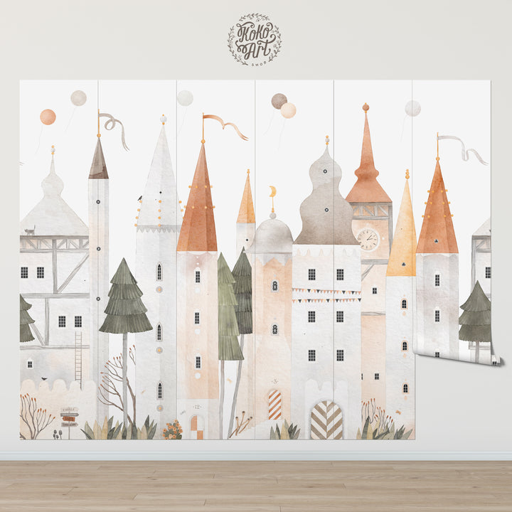 Castle Adventure at the Clock Tower Wallpaper Mural