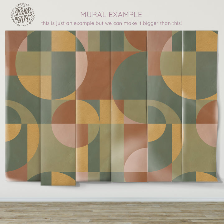 Modern Abstract Shapes in Terracota Mural - Studio Exclusive