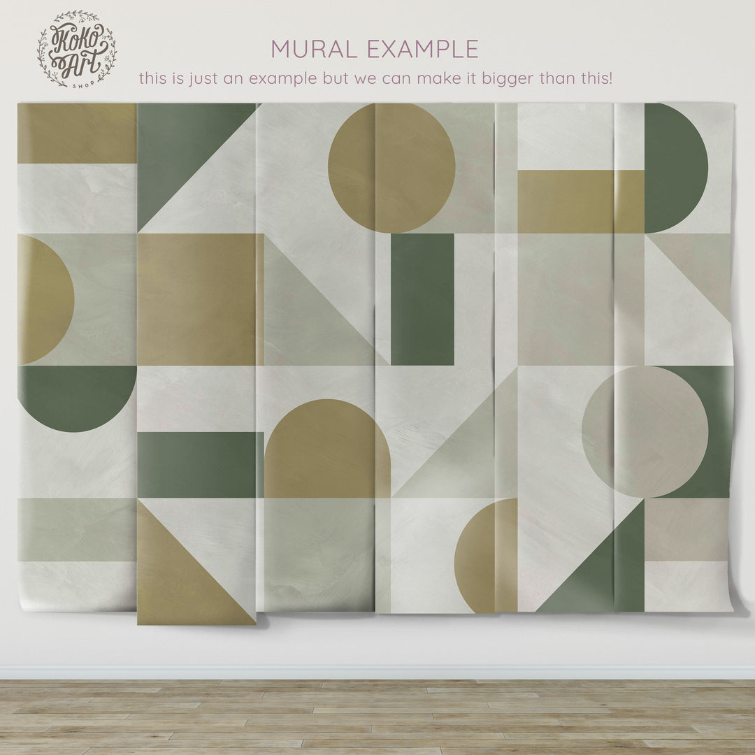 Modern Abstract Shapes Mural - Studio Exclusive