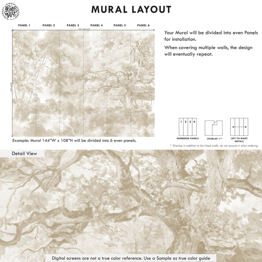 Antique Country Charm Wallpaper Mural