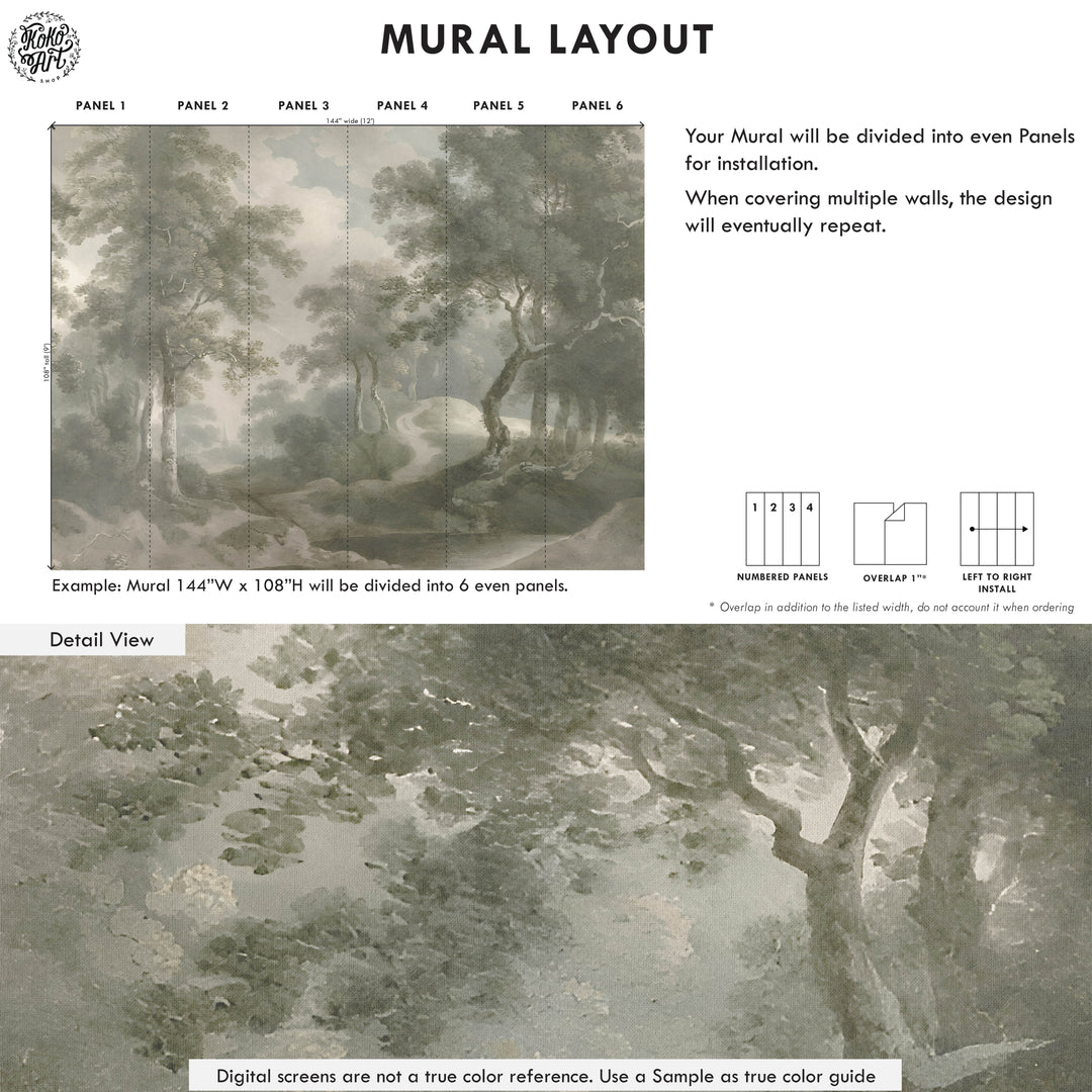 Antique Woodland Trail Mural