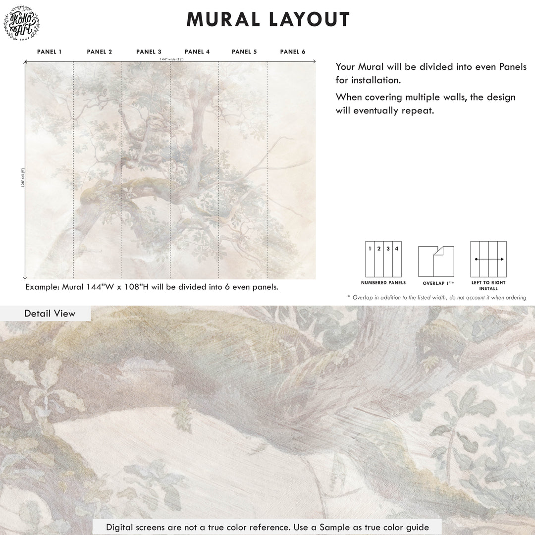 Old Forest Light Wallpaper Mural