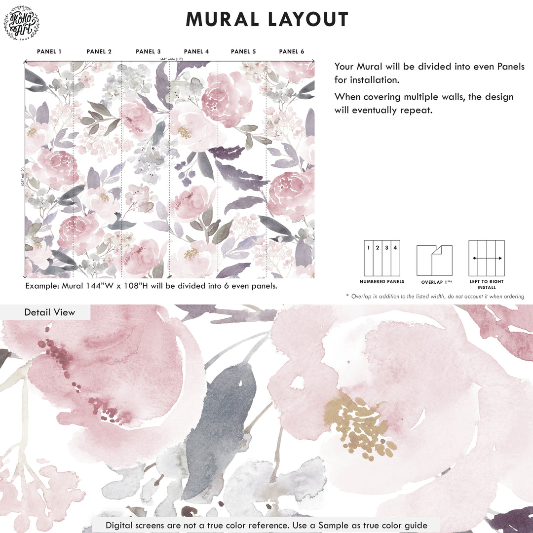 Delicate Forest Floral Wallpaper Mural