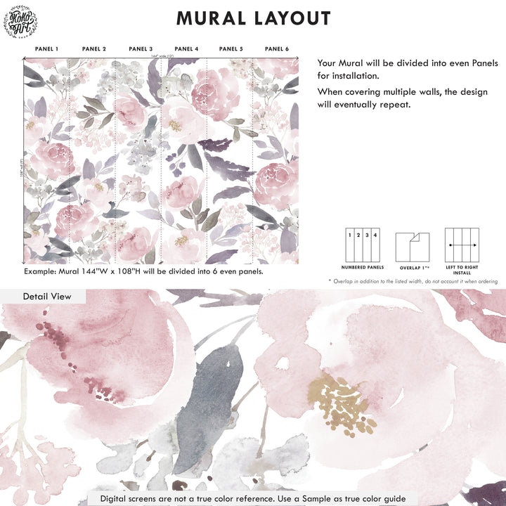 Delicate Forest Floral Wallpaper Mural