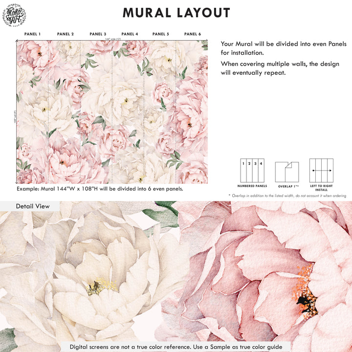 Gorgeous Peony Mural