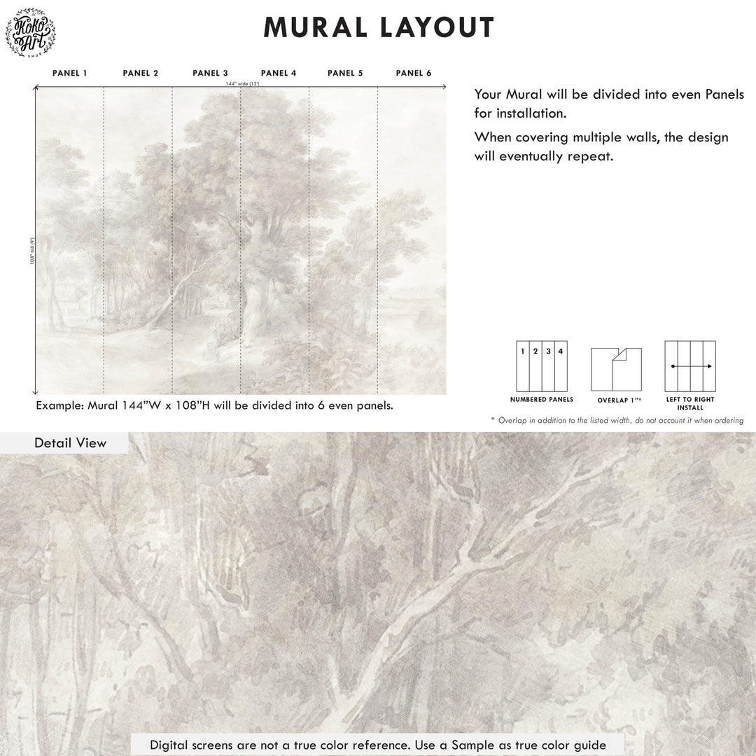 Faded Forest Dreams Wallpaper Mural