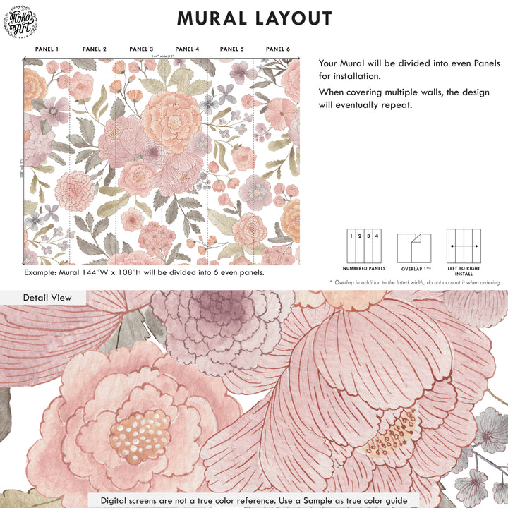 Callie Floral Wallpaper Mural - Studio Exclusive