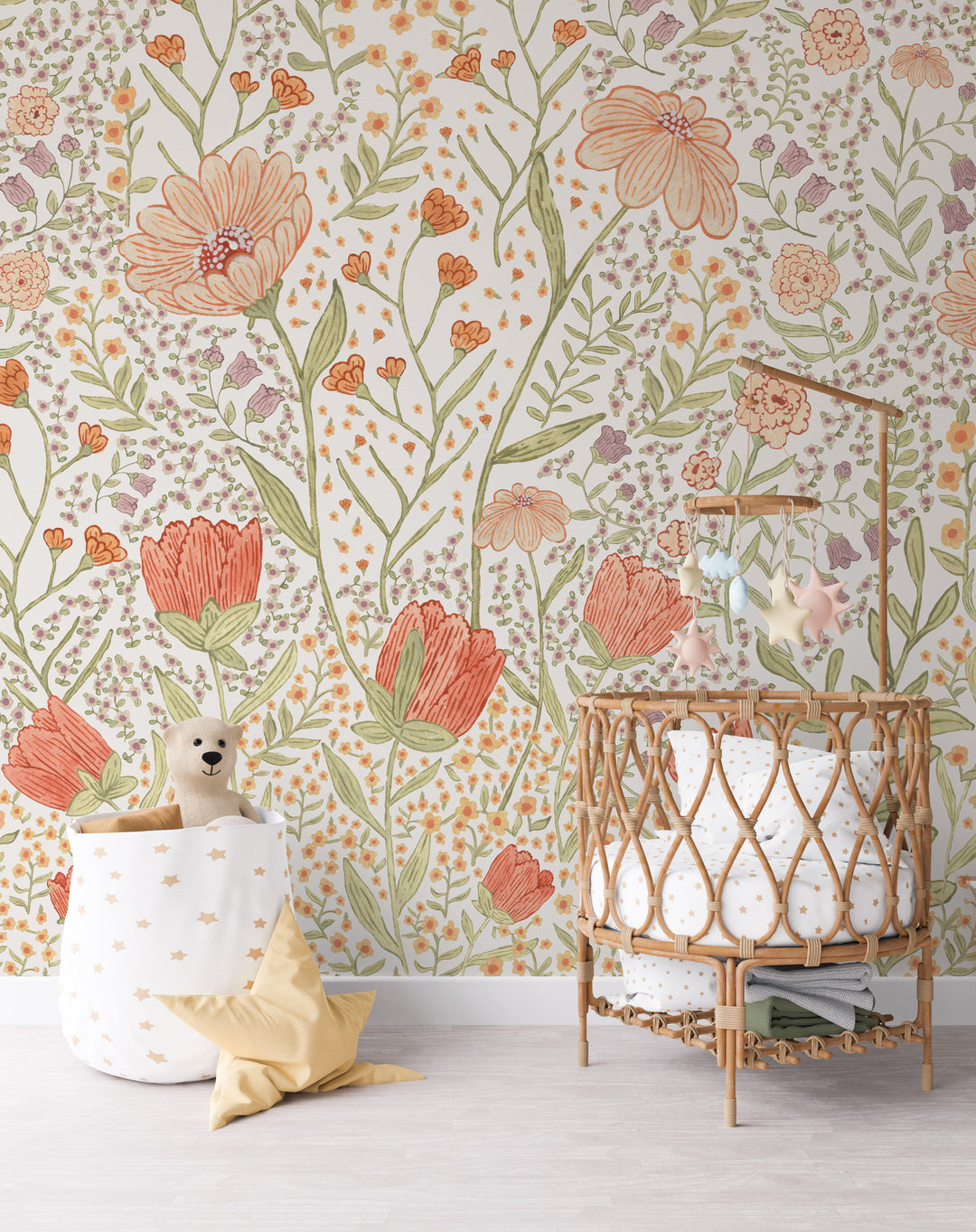 Boho Floral Meadow Mural - Studio Exclusive