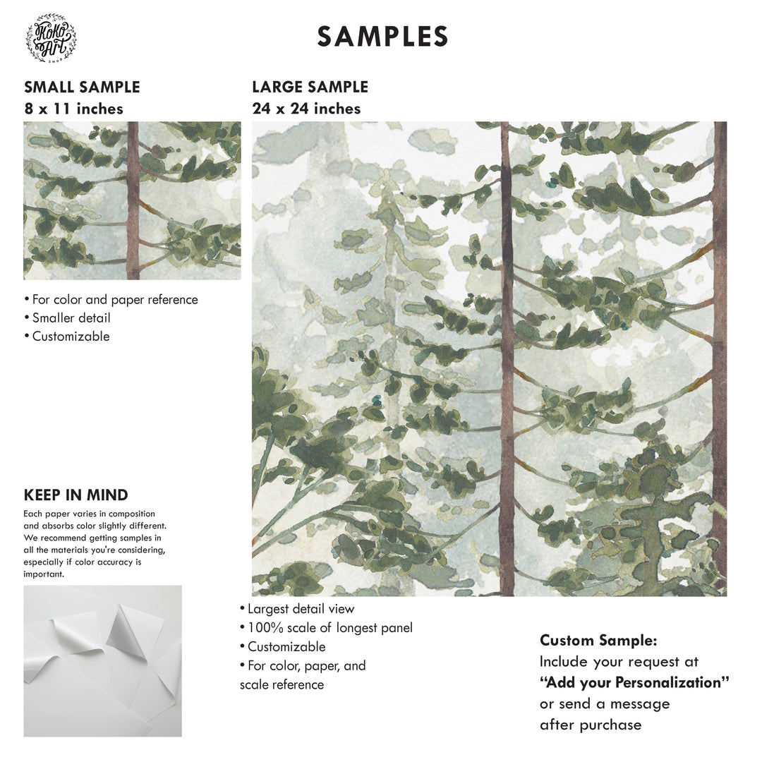 Woodland Pines Wallpaper Mural