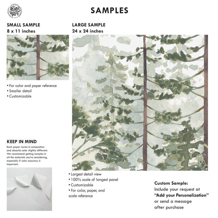 Woodland Pines Wallpaper Mural