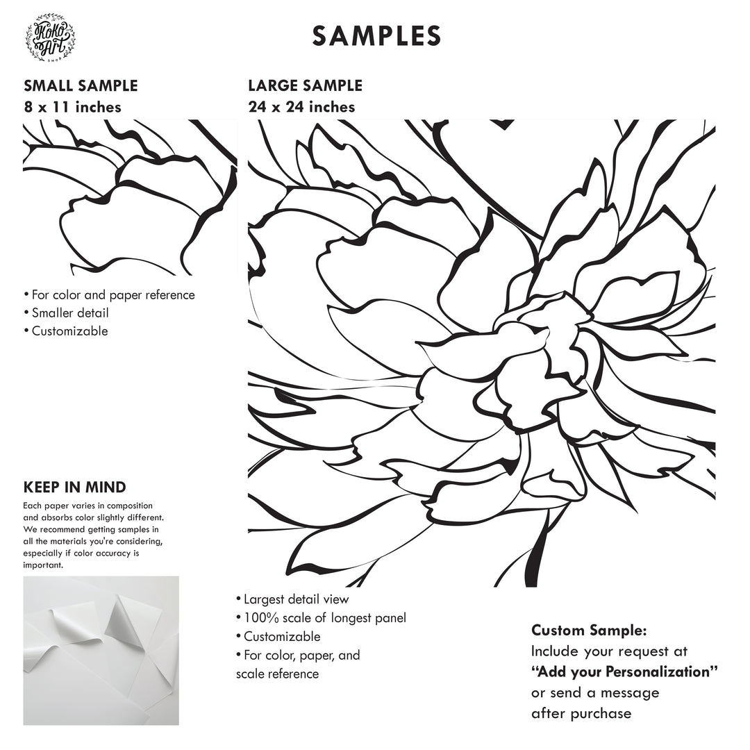 The Minimalist Peony Mural