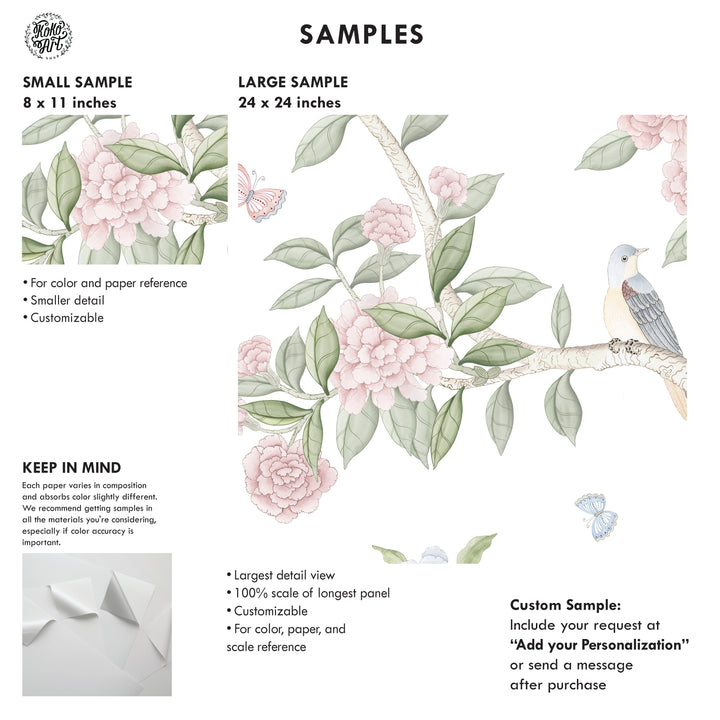 Bloomfield Manor Chinoiserie Mural in White