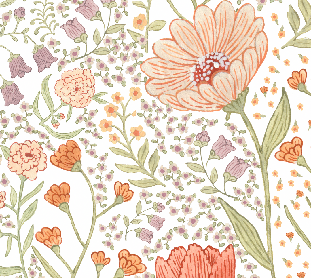 Boho Floral Meadow Mural - Studio Exclusive