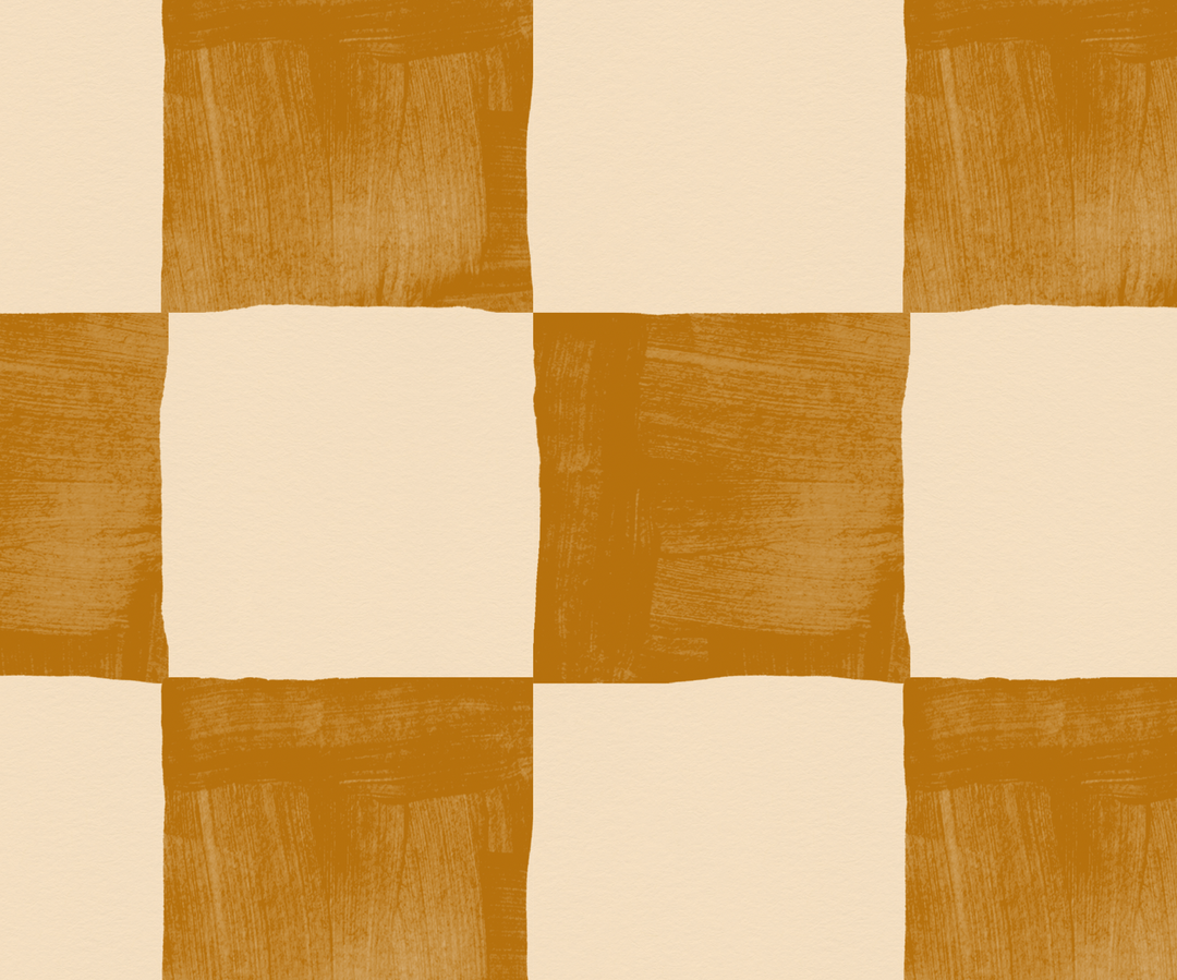 Boho Golden Checkered Wallpaper