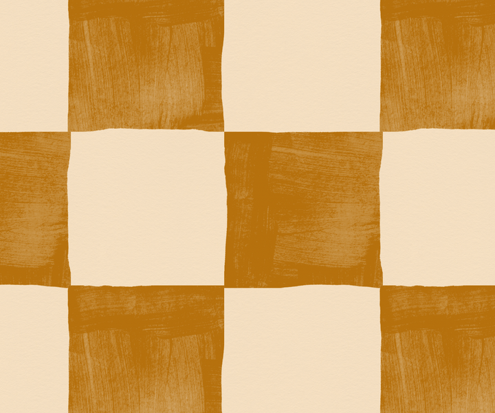 Boho Golden Checkered Wallpaper