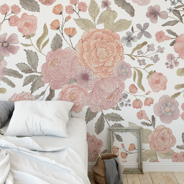 Callie Floral Wallpaper Mural - Studio Exclusive