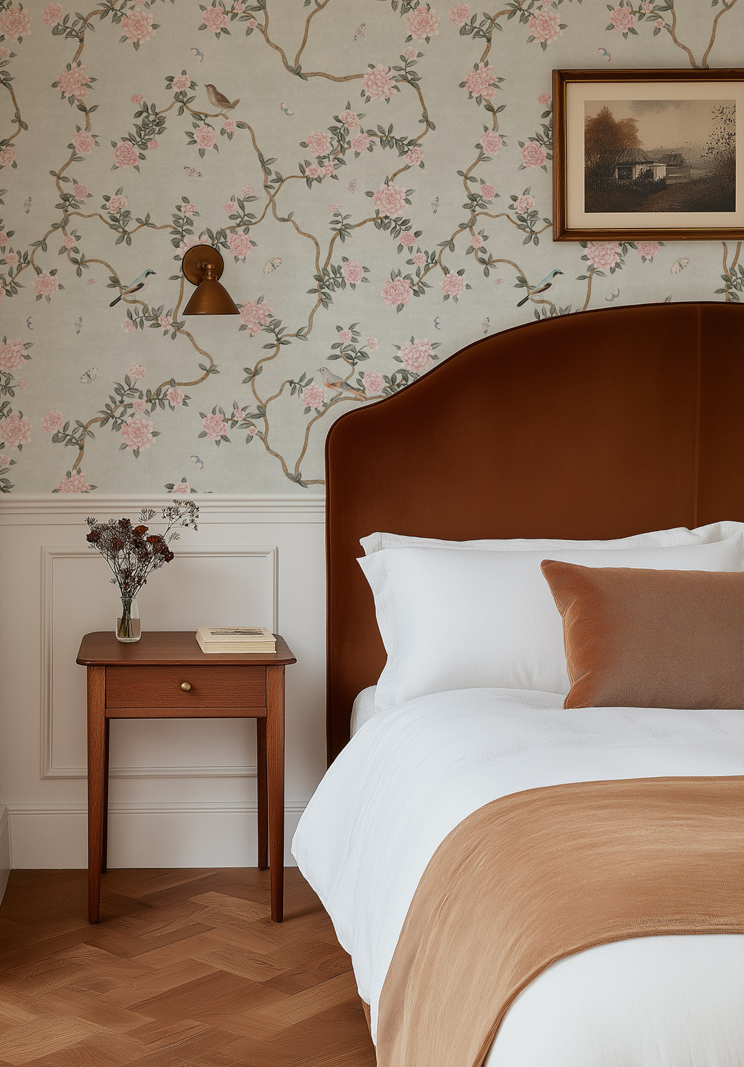 L’Atelier Botanique Chinoiserie Revival Wallpaper Mural in Mint