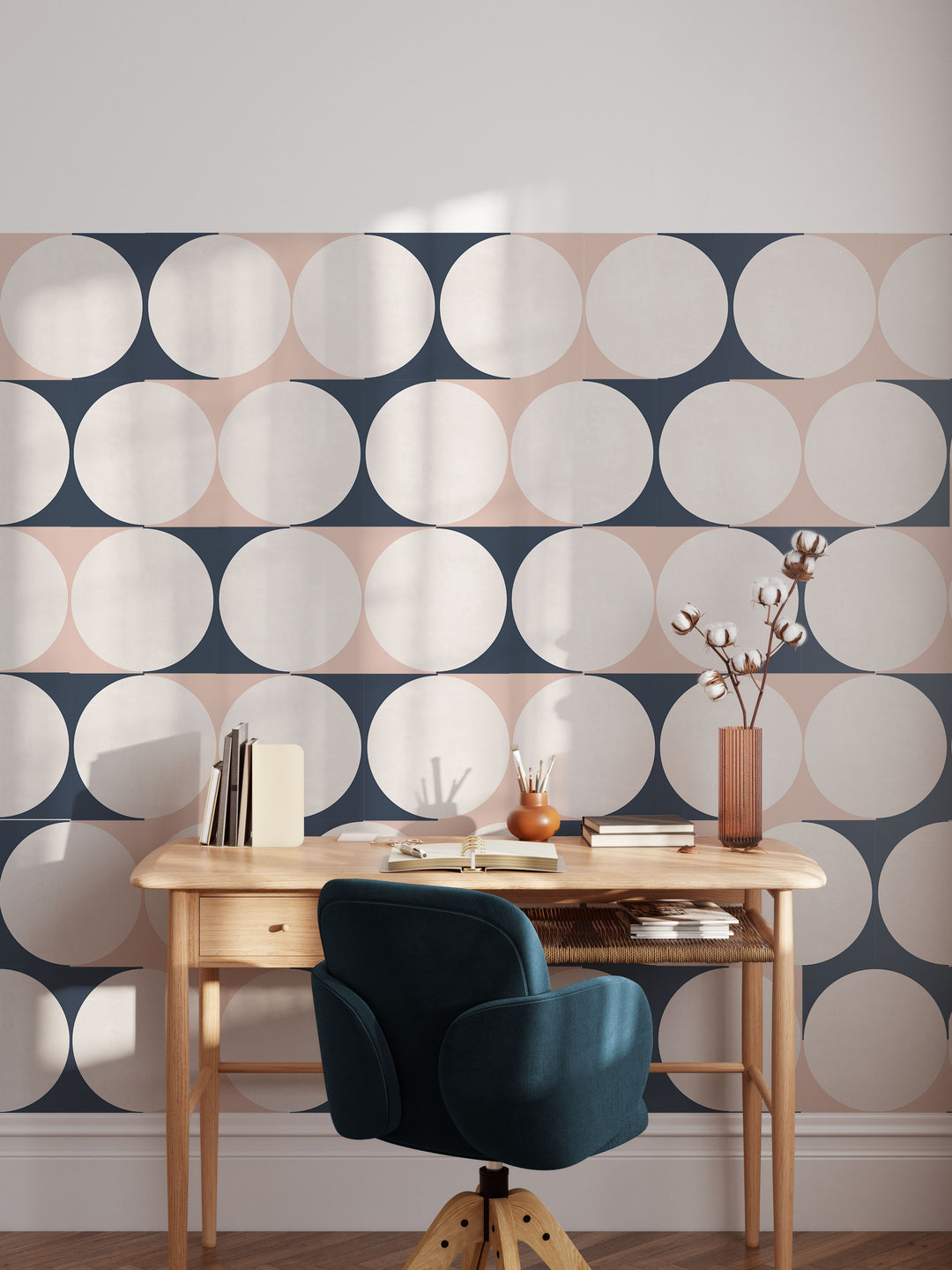 Navy and Pink Tile Decal Vinyl Stickers Pack