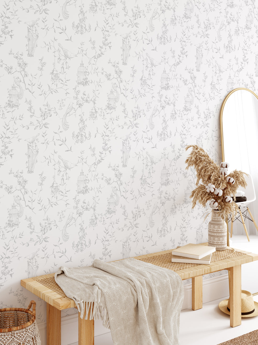 Papel pintado romántico de Toile francés
