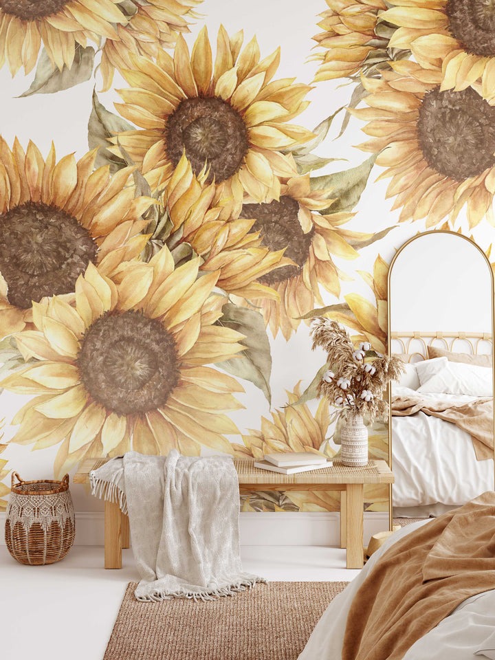 Boho Sunflowers Mural