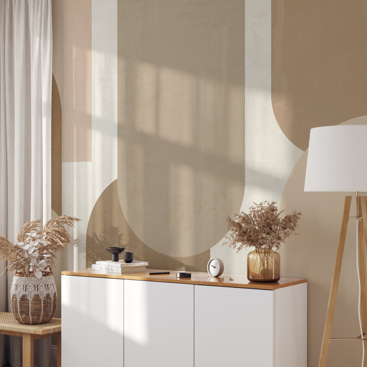 Minimal Neutral Arches Mural