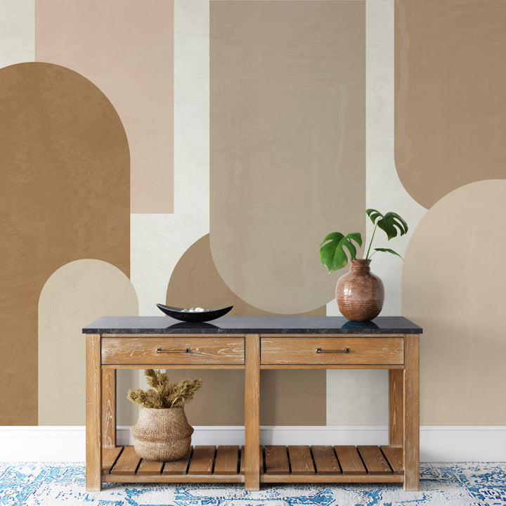 Minimal Neutral Arches Mural