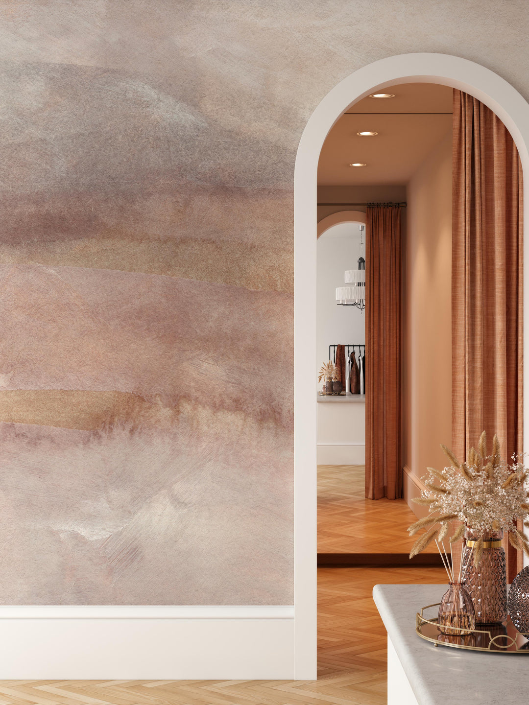 Watercolor Strokes Large Scale Mural